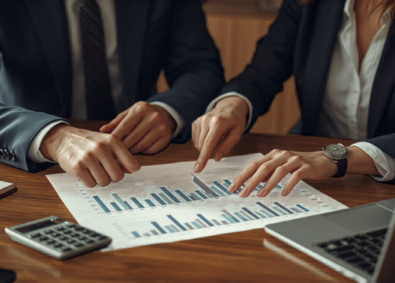 Focused Business Professionals Analyzing Charts (1)